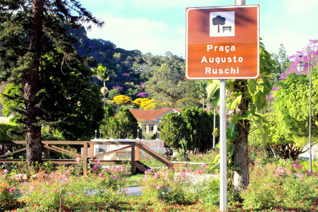 A praça que leva o nome de Augusto Ruschi em Santa Teresa